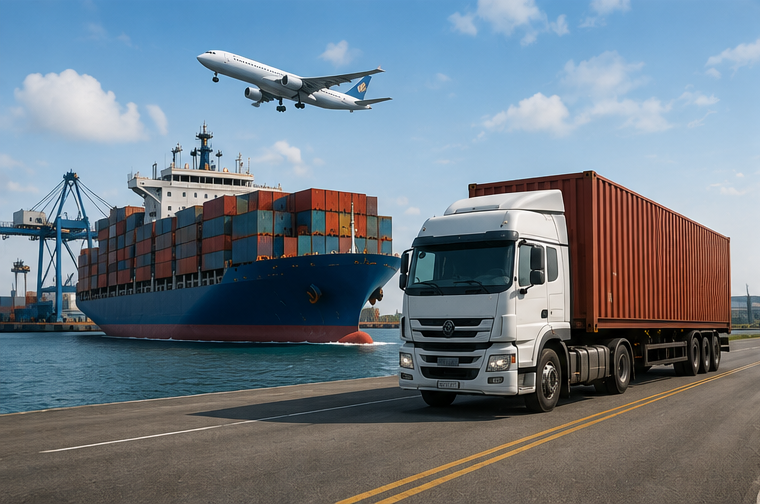 Shipping containers at port