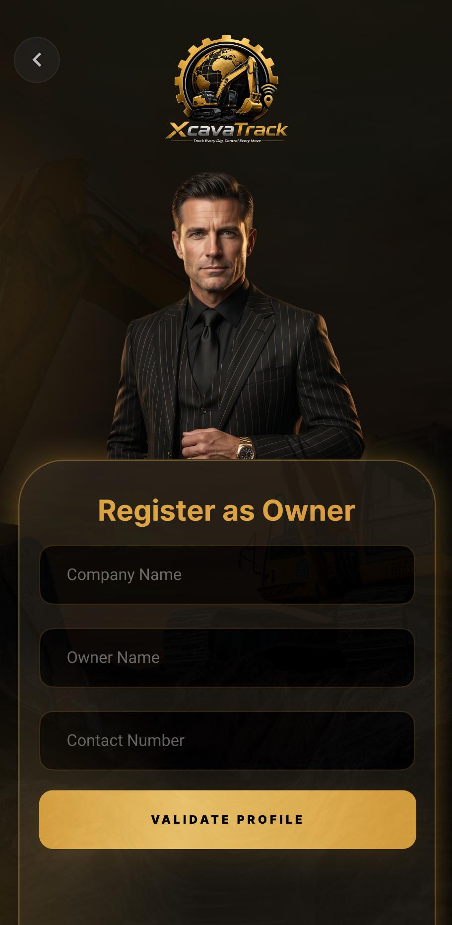 Equipment owner registration in XcavaTracker